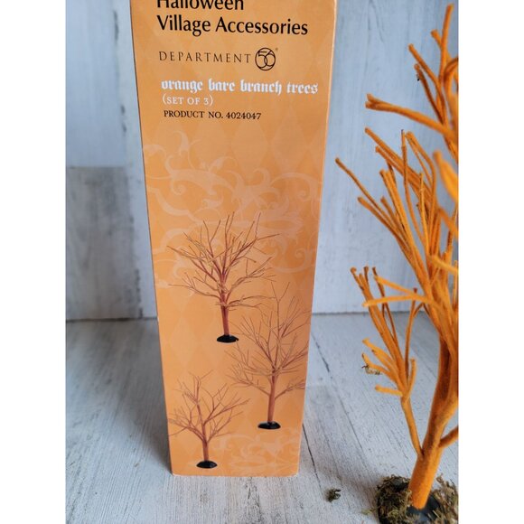 Dept 56 4024047 Halloween orange bare branch tree Village accessory set - Picture 8 of 8